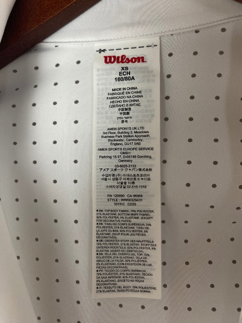 Wilson All Court Long Sleeve Tennis Dress in White Size XS - Picture 8 of 11